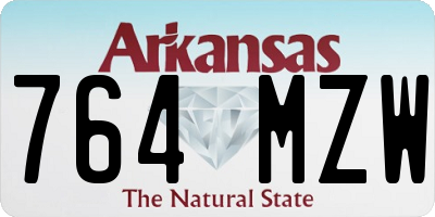AR license plate 764MZW