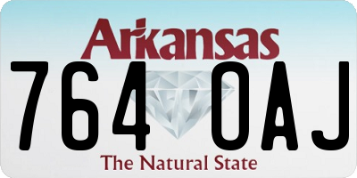 AR license plate 764OAJ