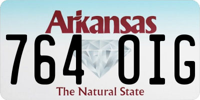 AR license plate 764OIG