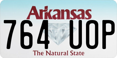 AR license plate 764UOP