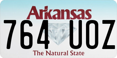 AR license plate 764UOZ