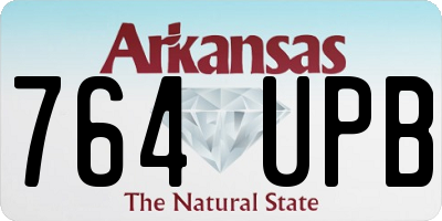 AR license plate 764UPB
