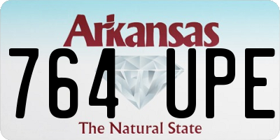 AR license plate 764UPE