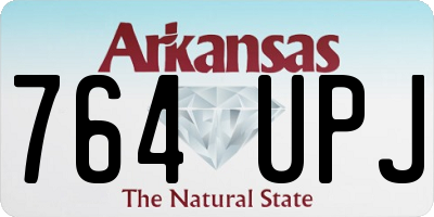 AR license plate 764UPJ