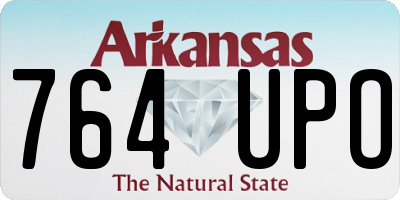 AR license plate 764UPO