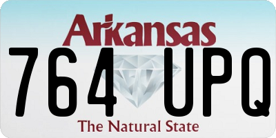 AR license plate 764UPQ