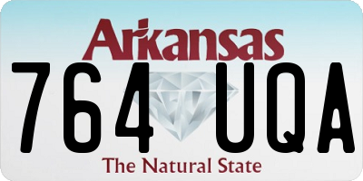 AR license plate 764UQA