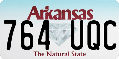 AR license plate 764UQC