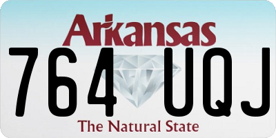 AR license plate 764UQJ