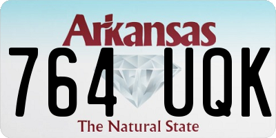 AR license plate 764UQK