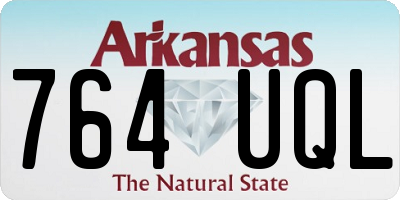 AR license plate 764UQL