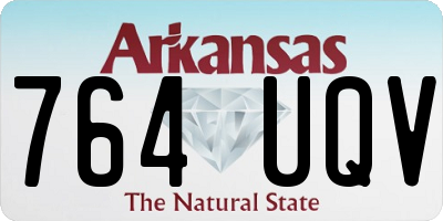AR license plate 764UQV