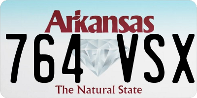 AR license plate 764VSX