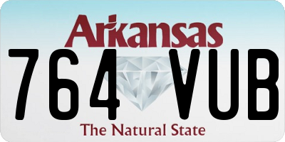 AR license plate 764VUB