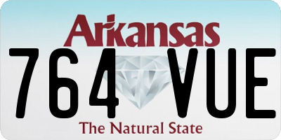AR license plate 764VUE