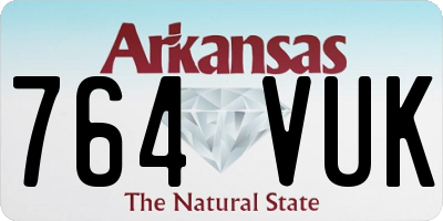 AR license plate 764VUK