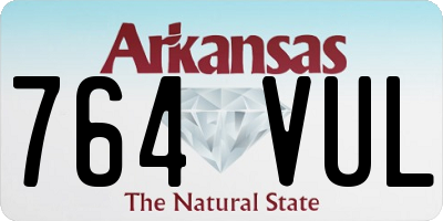 AR license plate 764VUL
