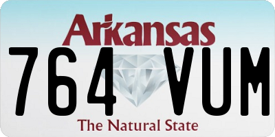 AR license plate 764VUM