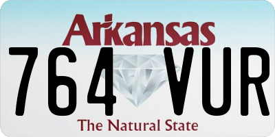AR license plate 764VUR