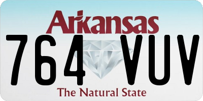AR license plate 764VUV