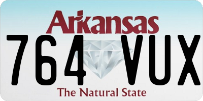AR license plate 764VUX