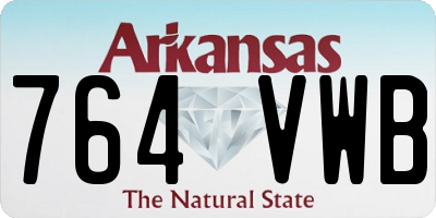 AR license plate 764VWB