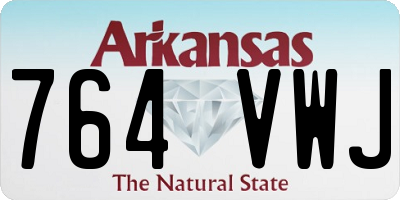 AR license plate 764VWJ
