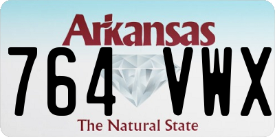 AR license plate 764VWX