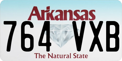 AR license plate 764VXB