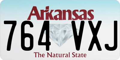 AR license plate 764VXJ