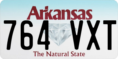 AR license plate 764VXT