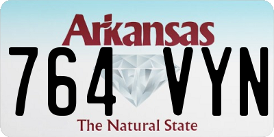 AR license plate 764VYN