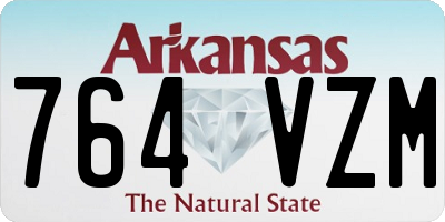 AR license plate 764VZM