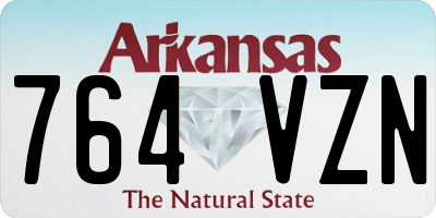 AR license plate 764VZN