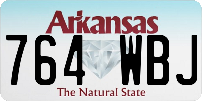 AR license plate 764WBJ