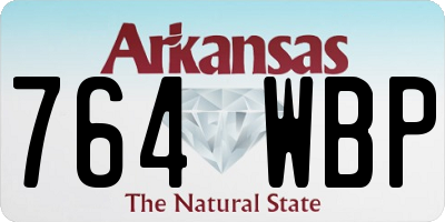 AR license plate 764WBP