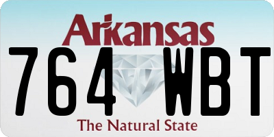 AR license plate 764WBT