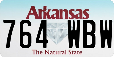 AR license plate 764WBW