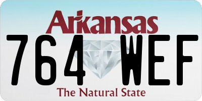 AR license plate 764WEF