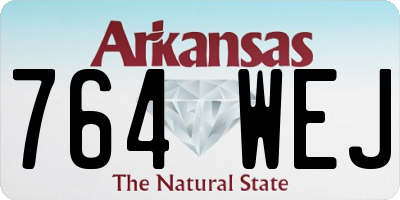 AR license plate 764WEJ