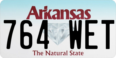 AR license plate 764WET