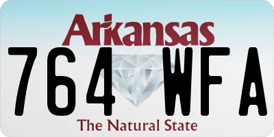 AR license plate 764WFA