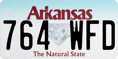 AR license plate 764WFD
