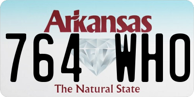 AR license plate 764WHO
