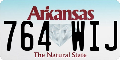 AR license plate 764WIJ