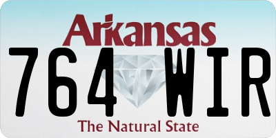 AR license plate 764WIR