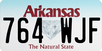 AR license plate 764WJF