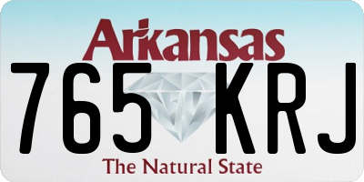 AR license plate 765KRJ