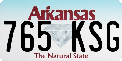 AR license plate 765KSG