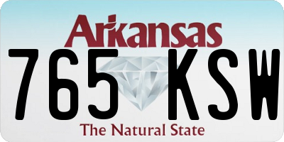 AR license plate 765KSW